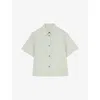 Reiss Jordan Short Sleeve Cotton Button-up Shirt In Green