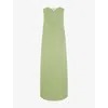 Reiss Womens Peyton Scoop Neck Jersey Maxi Dress Green In Green