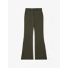 Reiss Womens  Priya Flared-leg Recycled Polyester-blend Trousers In Green