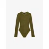 Reiss Womens Green  X Atelier Frances Lace Bodysuit In Green