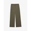 Reiss Womens  Solene Wide-leg High-rise Stretch Wool-blend Trousers In Brown