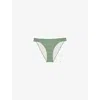 Reiss Womens Green White Kai Graphic-print Pattern Bikini Bottom In Green White