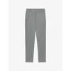Reiss Womens Grey Brooklyn Checked Slim-fit Woven Trousers In Gray