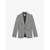 Reiss Womens Grey Brooklyn Checked Woven Blazer In Gray