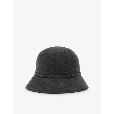 REISS WOMENS GREY FELICITY FELTED-WOOL BUCKET HAT