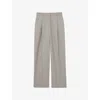 Reiss Womens Harper Wide-leg Wool-blend Trousers Grey In Grey