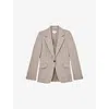 Reiss Isla One-button Herringbone Jacket In Brown