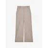 Reiss Womens  Isla Wide-leg Stretch-woven Trousers In Brown
