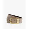 Reiss Womens Grey Iyla Half-keeper Leather Belt In Gray