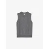 Reiss Womens Grey Mel Round-neck Cashmere Vest Xs In Gray
