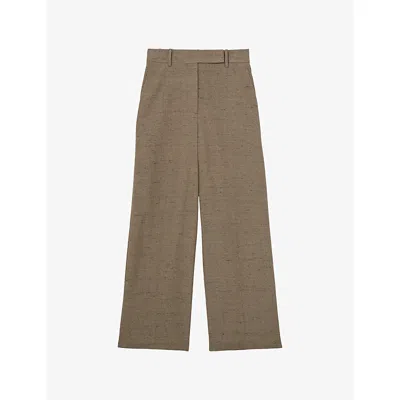 Reiss Womens  X Atelier Wide-leg Woven Suit Trousers Grey