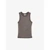 Reiss Womens Gunmetal Tia Metallic Knit Vest