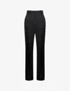 Reiss Womens Black Haisley Flared-leg Mid-rise Stretch Wool-blend Trousers In Black