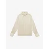 Reiss Womens Ivory Ameira Concealed-placket Long-sleeve Silk Shirt In White