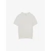 Reiss Womens Ivory Anita Short-sleeve Cotton And Wool-blend Top