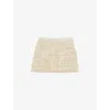 Reiss Womens Ivory Bobbi Loop-stitch Fringed Mini Skirt In Ivory