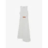 Reiss Womens Ivory Brianne Belted Cotton-blend Midi Dress In Ivory