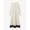 Reiss Caprice Contrast-hem Midi Sweater Dress In Ivory