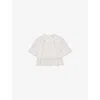 Reiss Womens Ivory Carina Embroidered Linen Top In White