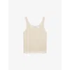 Reiss Womens Ivory Claudia Open-knit Linen Vest