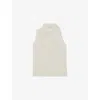 Reiss Womens Ivory Darla Cowlneck Sleeveless Cotton-blend Top In White