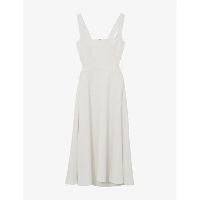 Reiss Womens Ivory Dina Cut-out Woven Midi Dress In White
