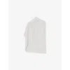 Reiss Womens Ivory Elle One-shoulder Draped Woven Top In White