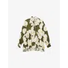 Reiss Womens Ivory Green Delilah Floral-print Woven Blouse