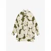 Reiss Womens Ivory Green Neva Floral-print Cotton Mini Dress In Multi