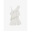 Reiss Womens Ivory Hera Ruffle Tiered Cotton Mini Dess In Multi