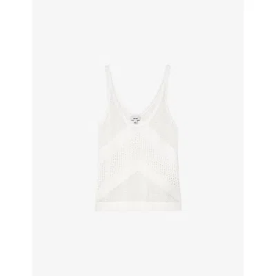 Reiss Womens Ivory Hester Scoop-neck Knitted Vest Top Xs In White