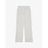 Reiss Womens Ivory Jemma Elasticated-waist Wide-leg Stretch-jersey Jogging Bottoms In Gray