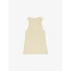 Reiss Womens Ivory Lacey High-neck Rib Knit Vest In Nude