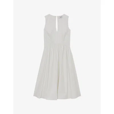REISS WOMENS IVORY LIZA CORSET COTTON MIDI DRESS