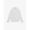 Reiss Womens  Lottie Long-sleeve Cotton-sateen Shirt In White