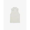 Reiss Womens Ivory Neutral Maisie Collared Sleeveless Woven Top In Gray