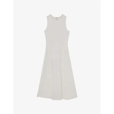 Reiss Womens Nilo Sleeveless Knitted Midi Dress Ivory Xs