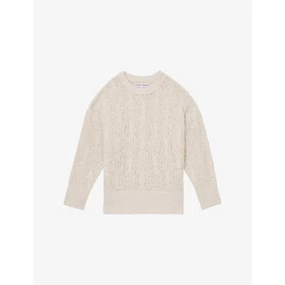 Reiss Womens Ivory  X Les 100 Ciels Oakley Bouclé-texture Knitted Jumper