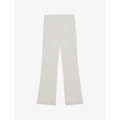 Reiss Womens  Quinn Wide-leg Stretch-woven Trousers In Gray