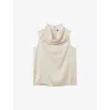 Reiss Stone Neutral Wool Slouched Sleeveless Top In Ivory
