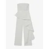 Reiss Womens Ivory Rhiannon Strapless Silk Jumpsuit In White