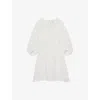 Reiss Womens Ivory Romi Notched-neck Balloon-sleeve Linen Mini Dress