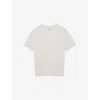 Reiss Womens Ivory Valerie V-neck Cotton And Wool-blend Knitted Top In White