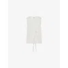 Shop Reiss Womens Whitney Double-breasted Linen Waistcoat Ivory