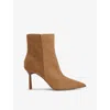 Reiss Tan Karlie Seamed Nubuck Ankle Boots In Tan