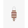 Reiss Womens Brown White Kennedy Striped Swimsuit In Brown