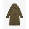Reiss Womens Khaki Alizeh Detachable-hood Woven Parka In Green