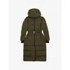 Reiss Womens  Colette Belted-waist Hooded Puffer Coat In Brown