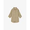 Reiss Womens  Dinah Pinstriped Modal-blend Shirt In Khaki