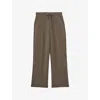 Reiss Womens Khaki Green Jemma Elasticated-waist Wide-leg Stretch-jersey Jogging Bottoms In Burgundy